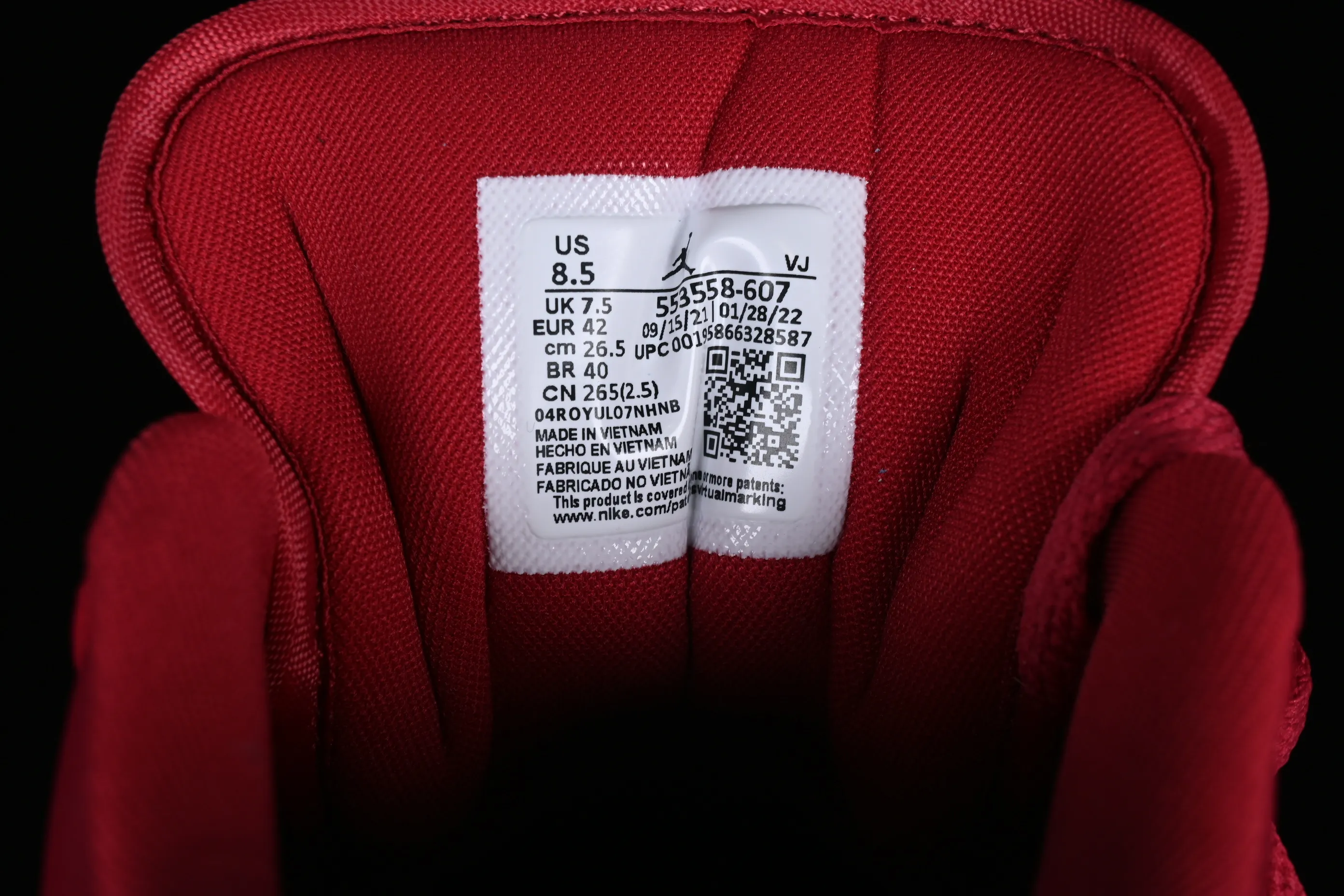 All categories Air Jordan Jordan series basketball shoes Air Jordan 1 Low G version pure original Air Jordan 1 Low AJ1 Joe 1 new white and red low-end basketball shoes 553558-607